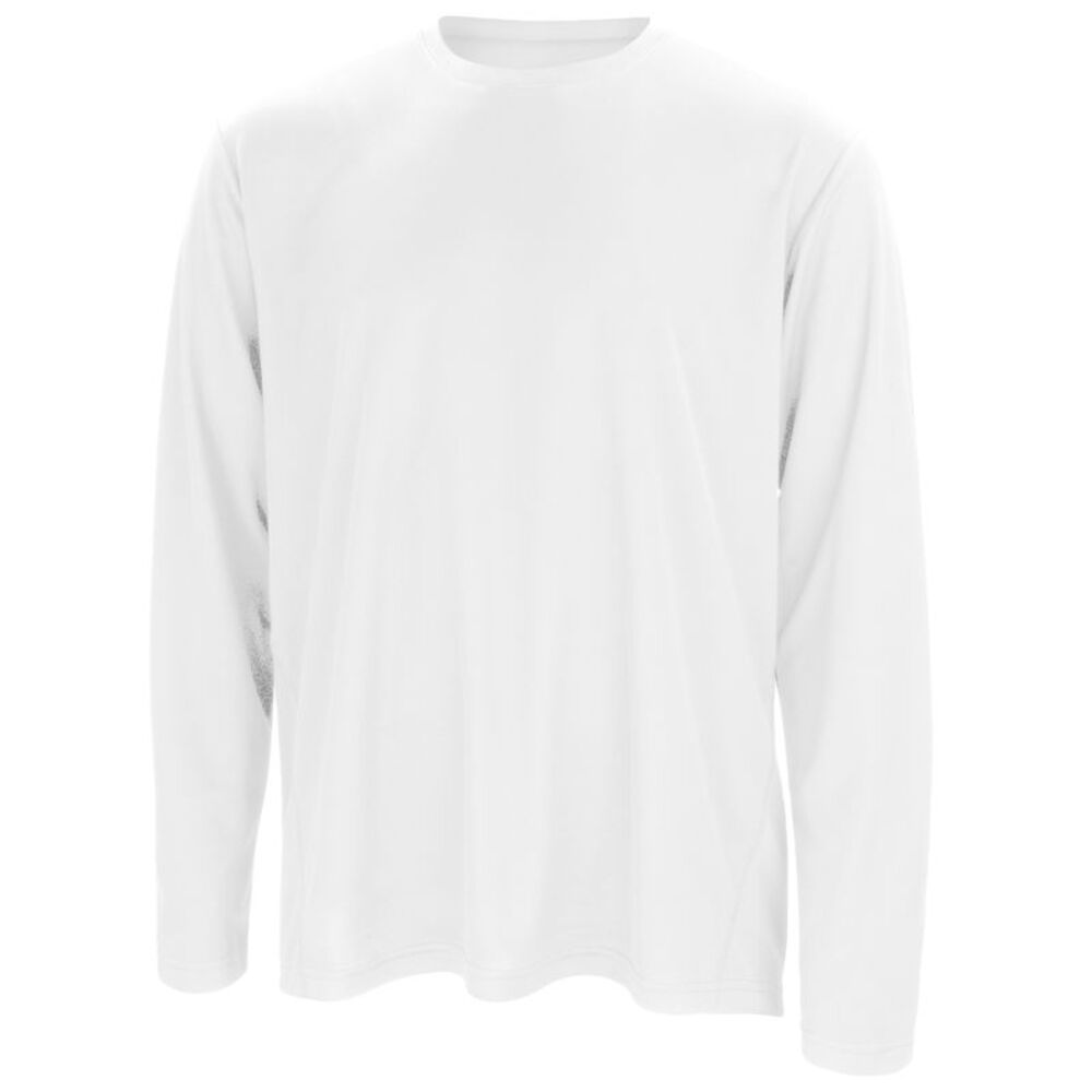 Spiro Mens Sports Quick-Dry Long Sleeve Performance T-Shirt / White